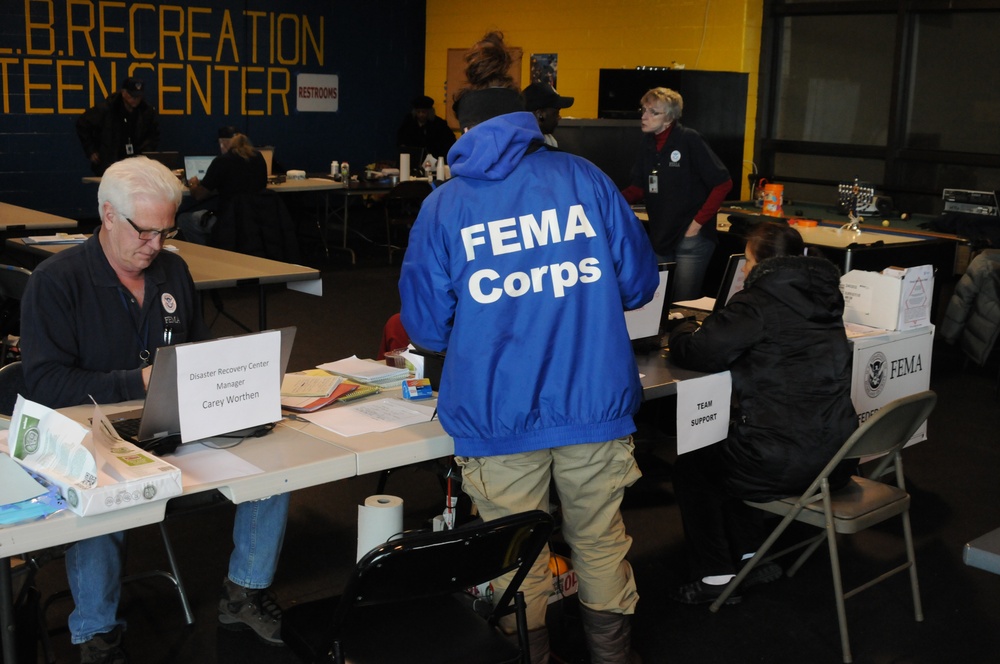 FEMA Corps at disaster center