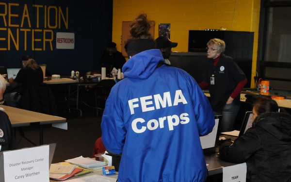 FEMA Corps at disaster center
