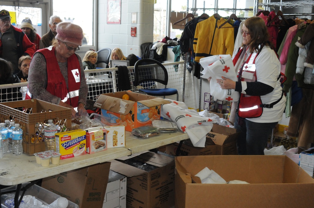 Red Cross at disaster center