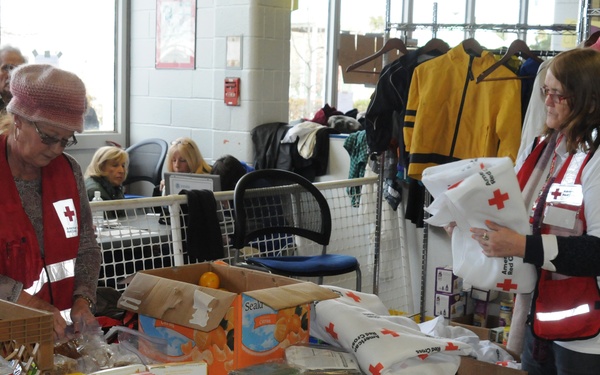Red Cross at disaster center