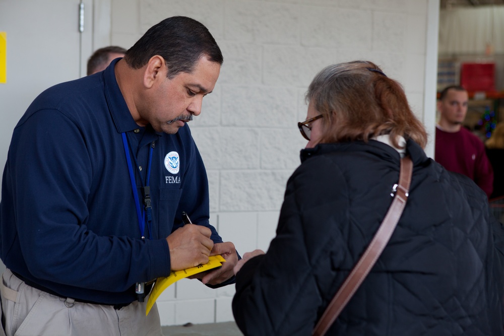 FEMA Community Relations specialists work from a local Costco
