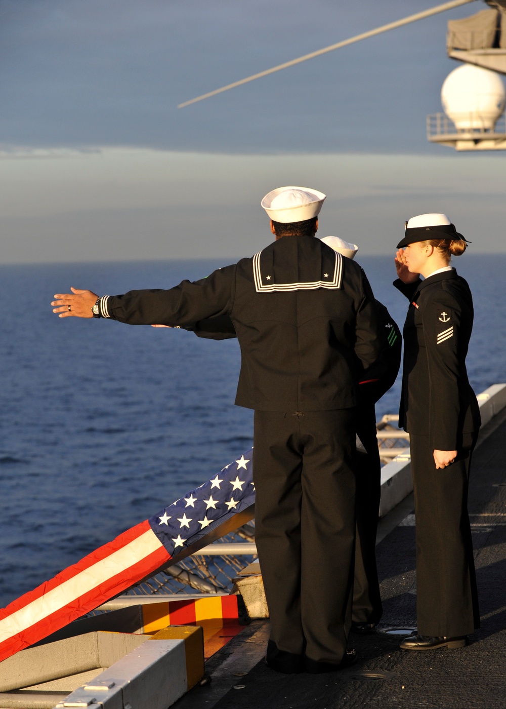 Burial at sea ceremony