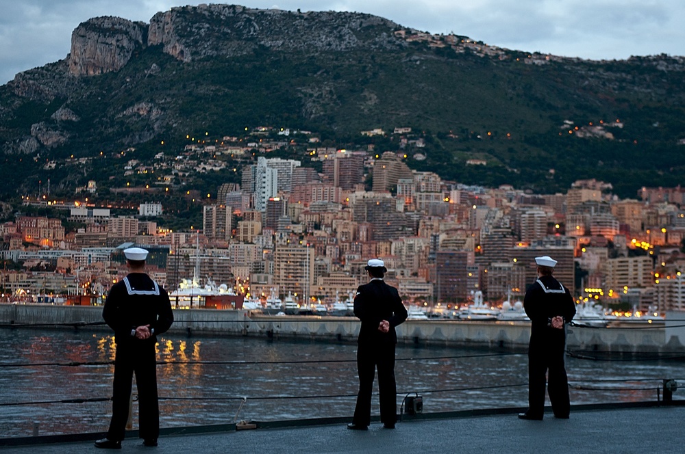 USS Mount Whitney arrives in Monaco