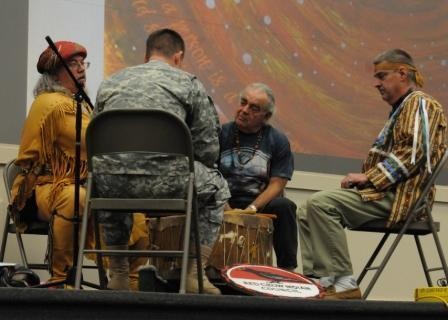 Retired Army major shares experiences during Native American Observance ceremony