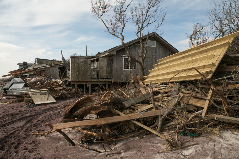 Homes battered by Sandy on Fire Island