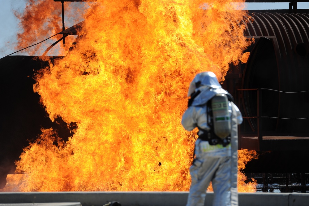 Simulated aircraft fire training
