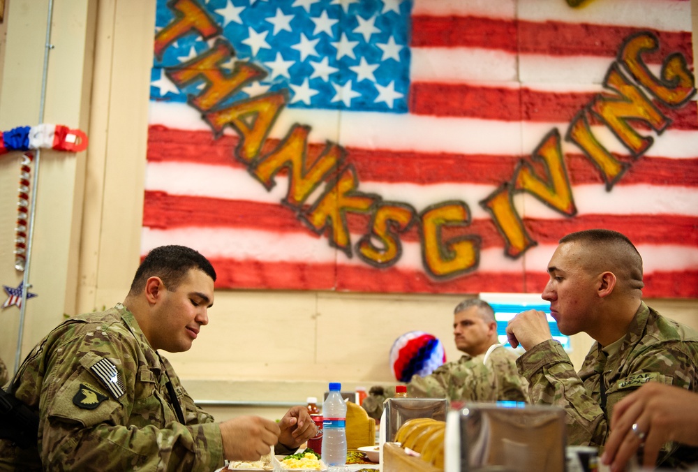 Deployed troops celebrate Thanksgiving in Afghanistan