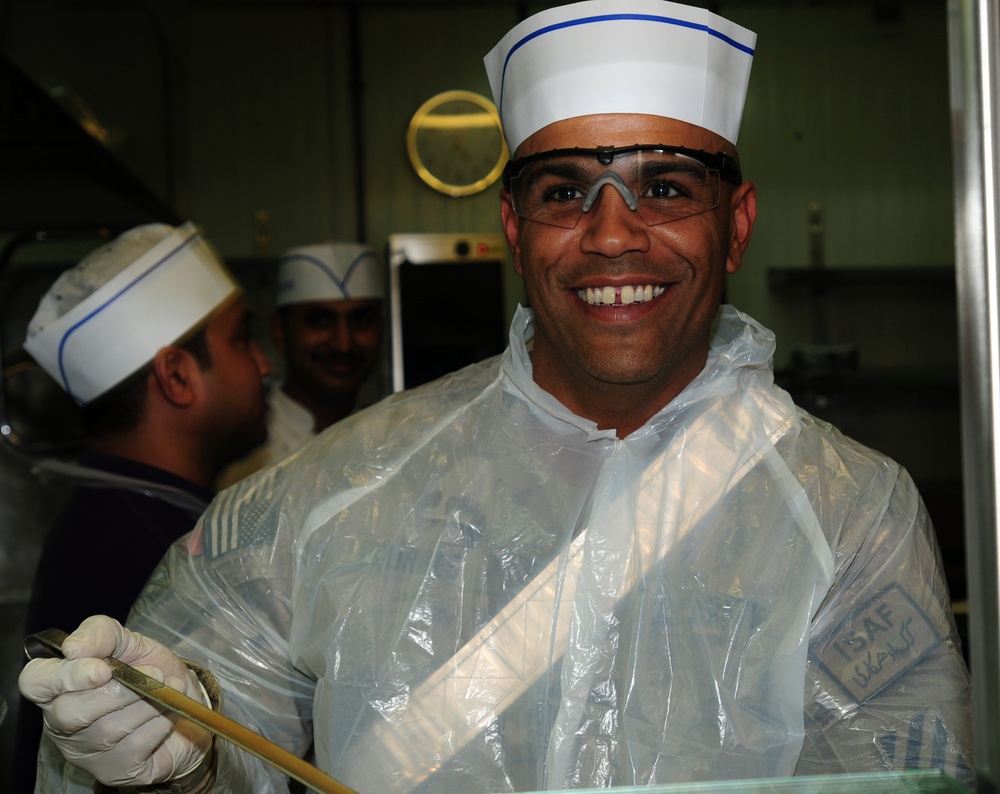 Thanksgiving Day dinner at Kandahar Airfield