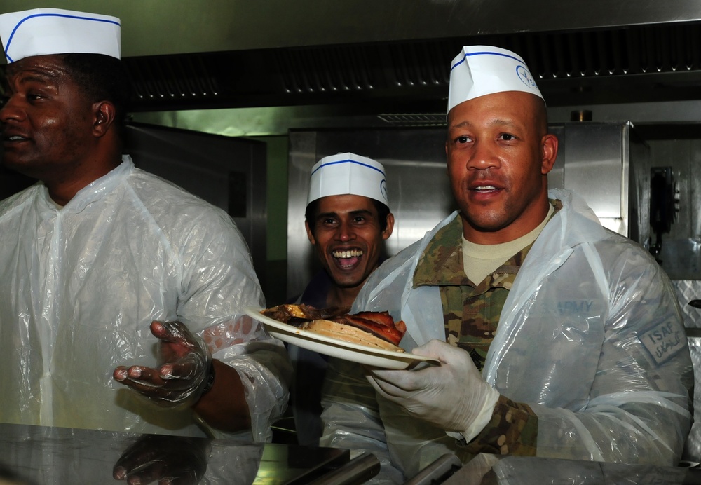 Thanksgiving Day dinner at Kandahar Airfield