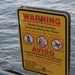 Hazardous waste sign at Hudson River