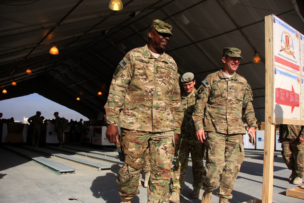 Vice chief of staff and under secretary of the Army explore the Bagram Retrosort Yard