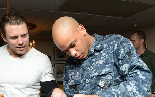 WWE superstars aboard USS John C. Stennis
