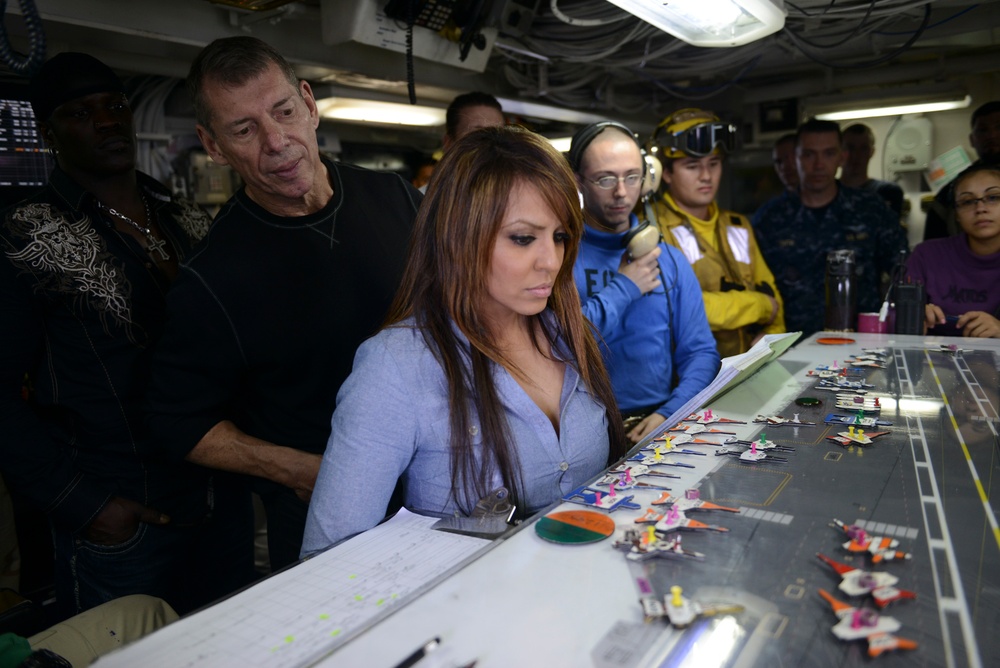 WWE superstars aboard USS John C. Stennis