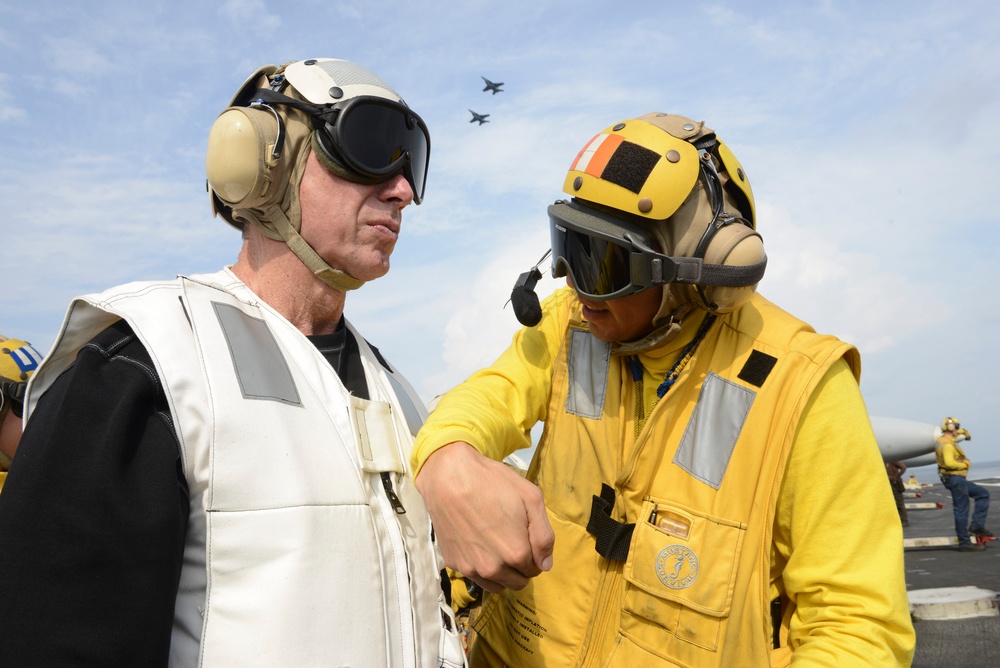 WWE superstars aboard USS John C. Stennis