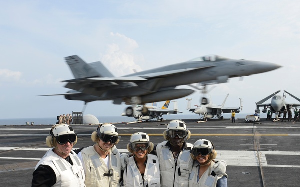 WWE superstars aboard USS John C. Stennis