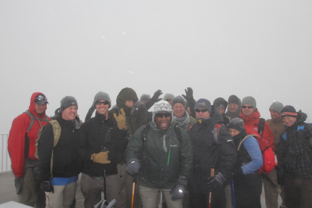 4th MISG 'Long Walk' hikers in a snowstorm