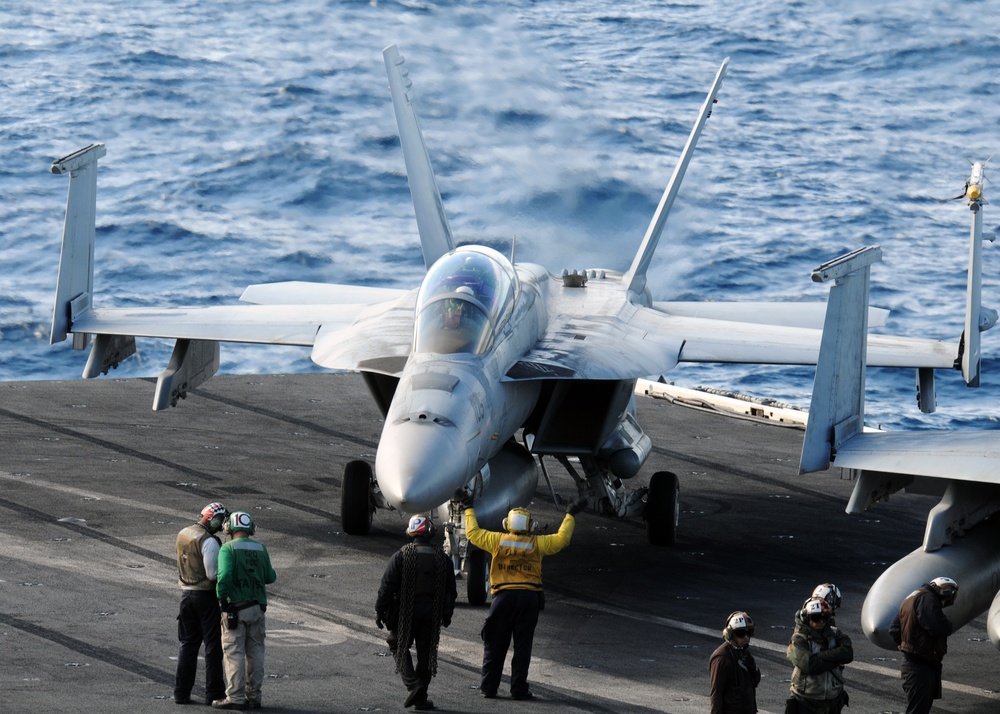 Directing an F/A-18F Super Hornet