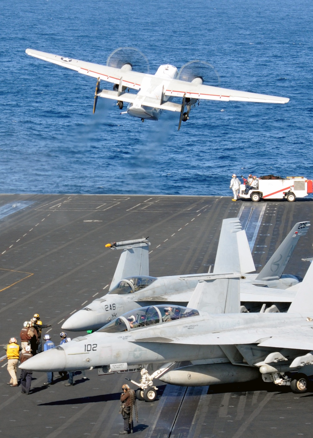 C-2A Greyhound launches from USS Nimitz