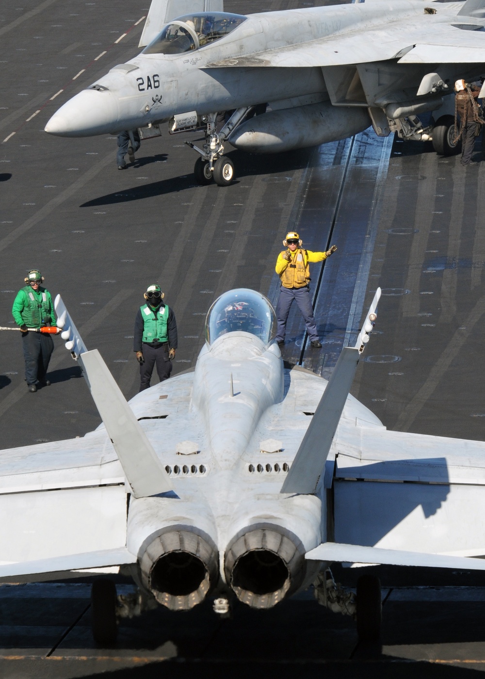 Directing an F/A-18C Hornet