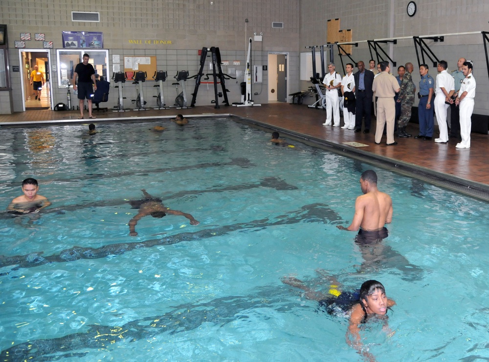 USS Indianapolis combat training pool at Recruit Training Command