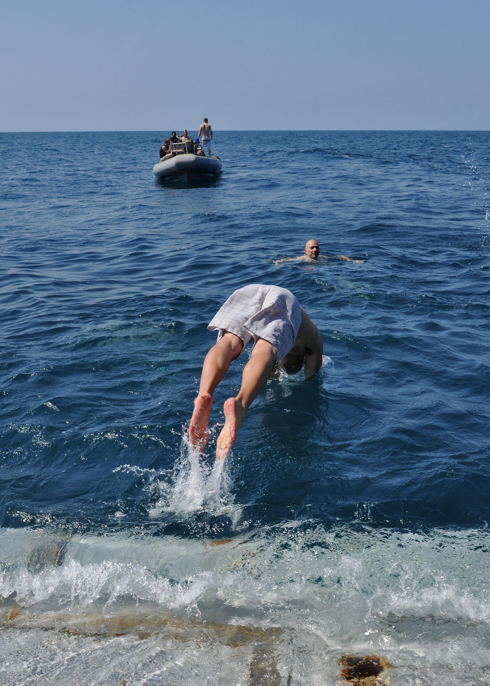 USS New York sailor dives in sea