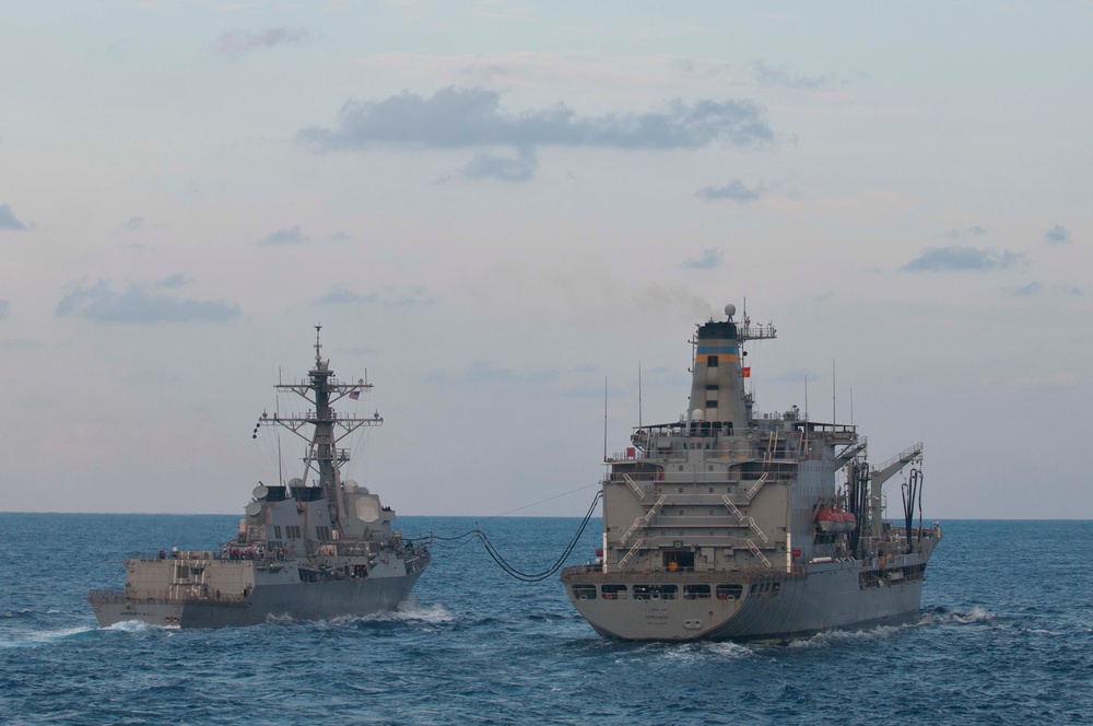 USS McCampbell replenishment at sea