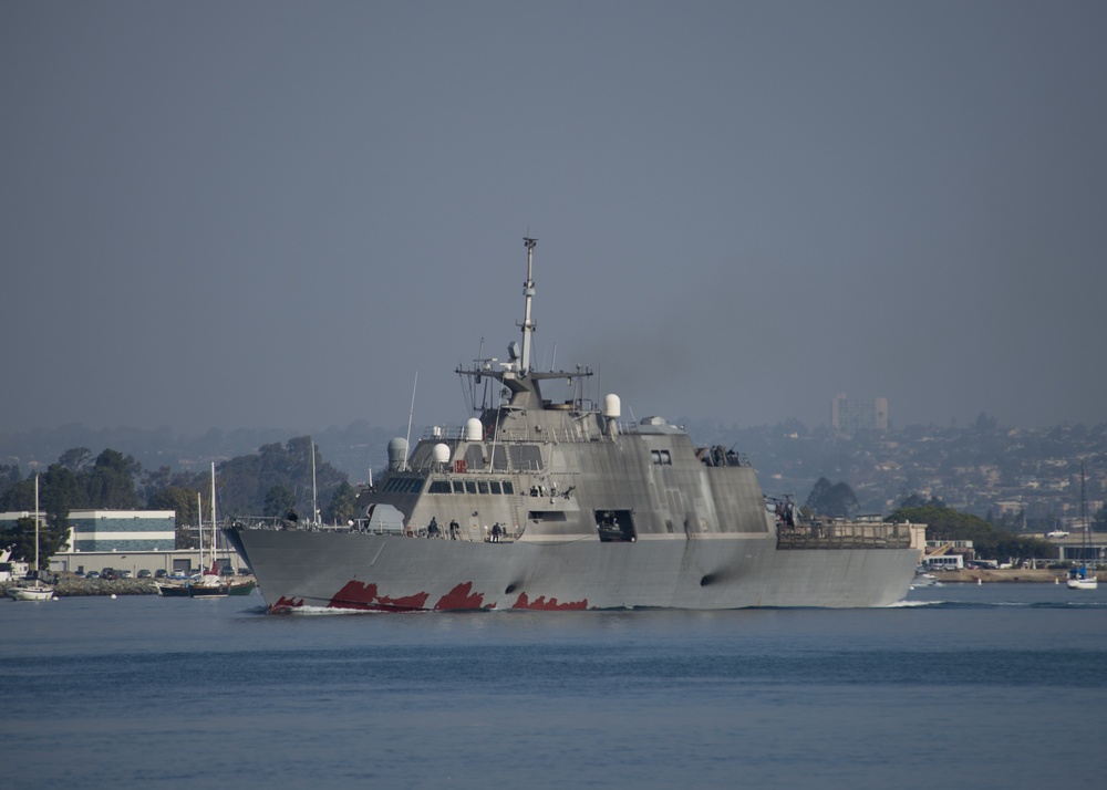 USS Freedom departs San Diego