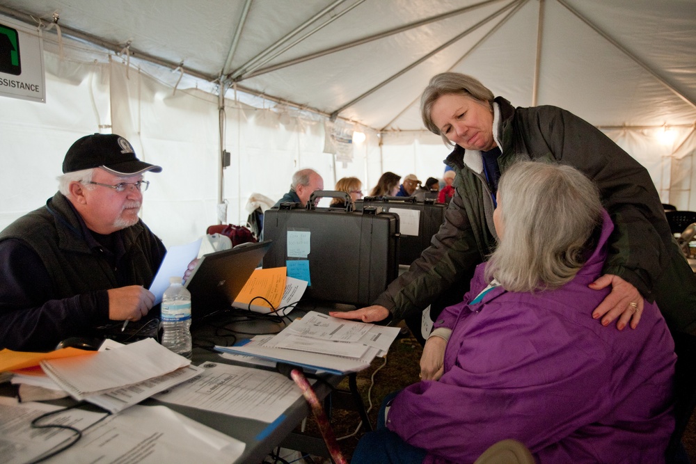 FEMA Disaster Recovery specialists assists hurricane survivor in Seaford, NY