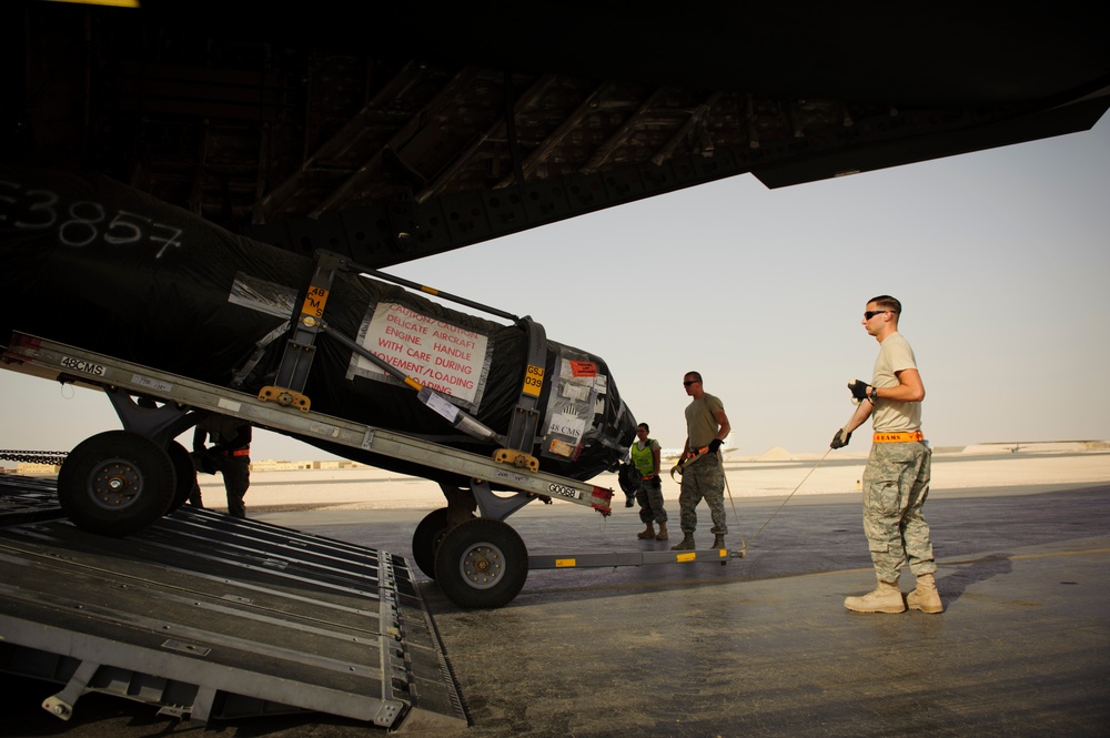 C-17 Globemaster III medical evacuation flight mission