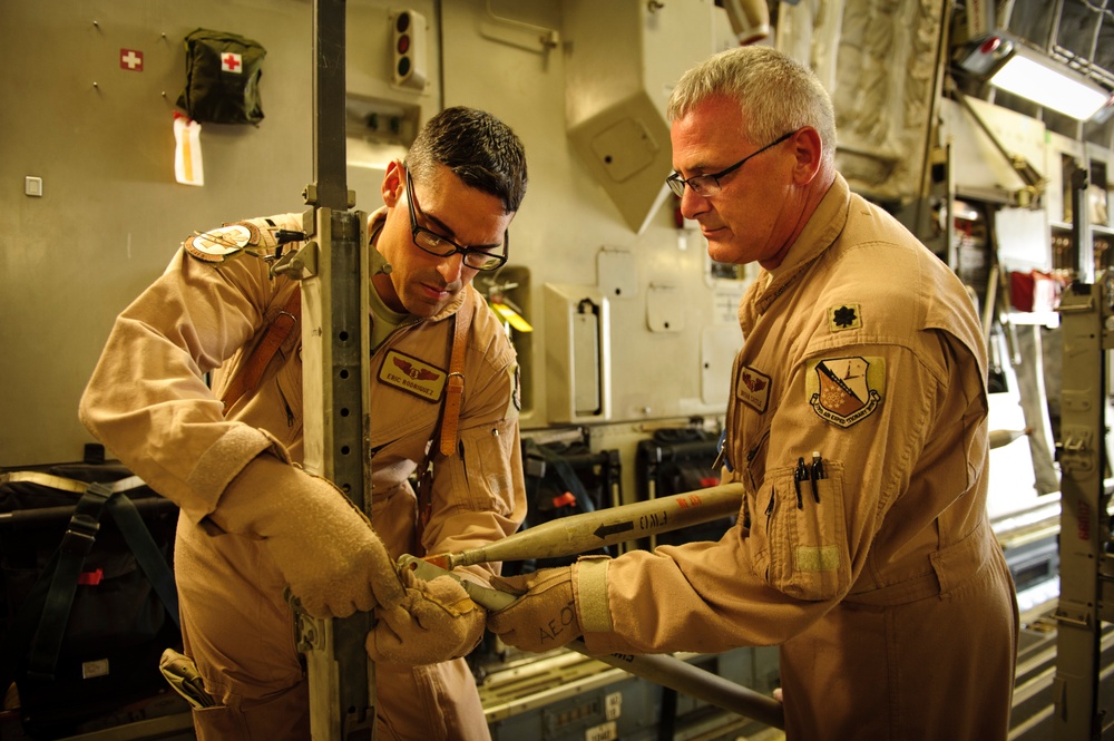 C-17 Globemaster III medical evacuation flight mission