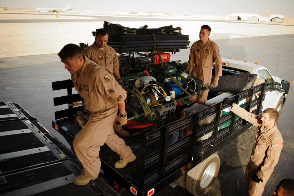 C-17 Globemaster III medical evacuation flight mission