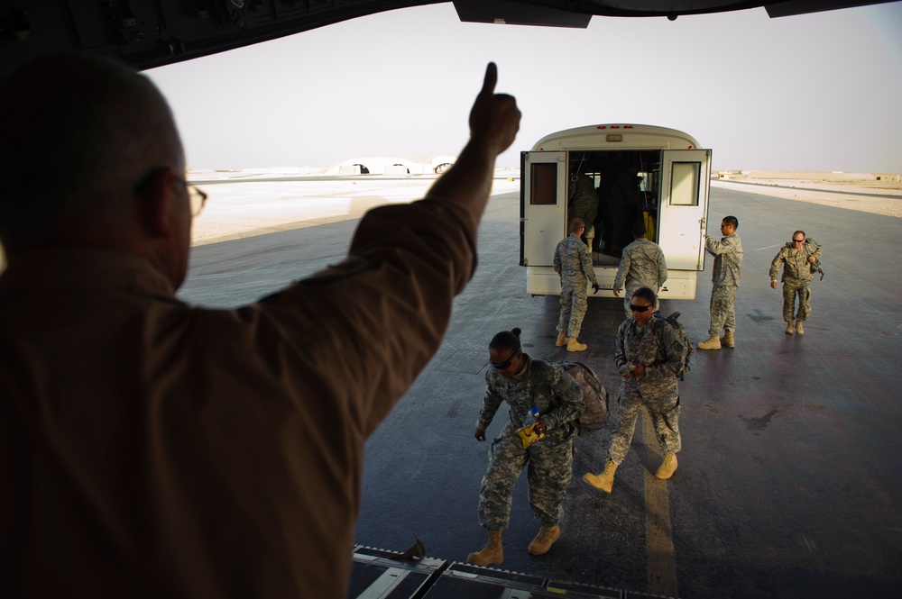 C-17 Globemaster III medical evacuation flight mission