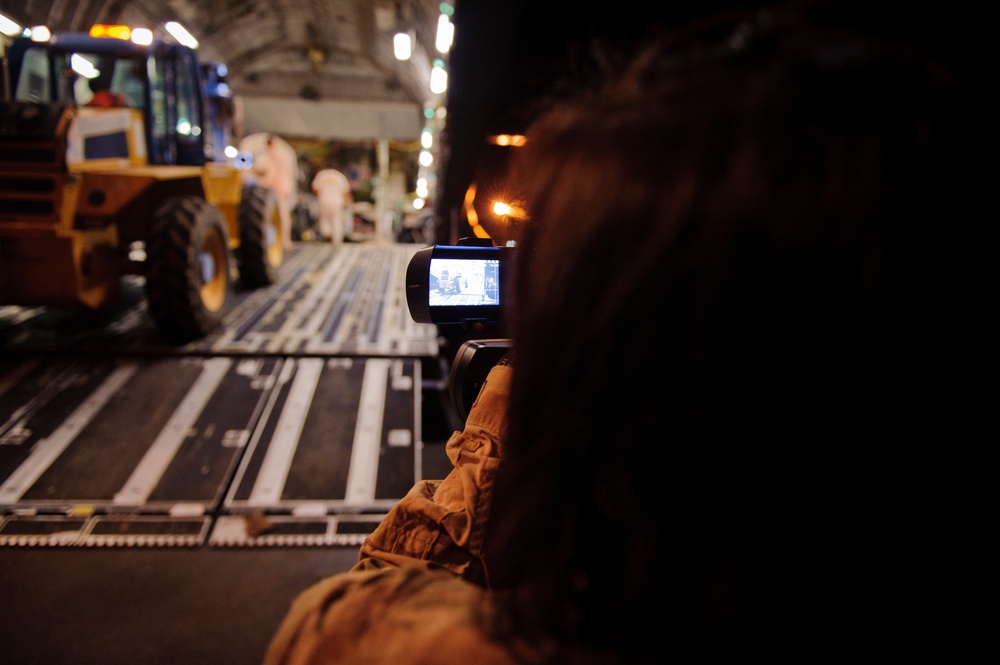 C-17 Globemaster III medical evacuation flight mission