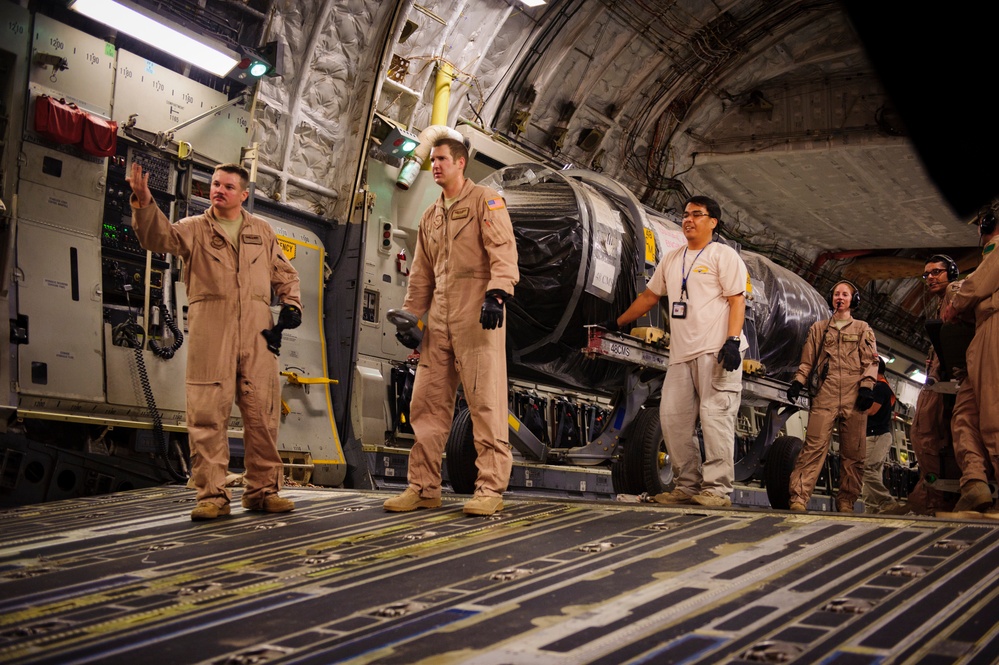 C-17 Globemaster III medical evacuation flight mission