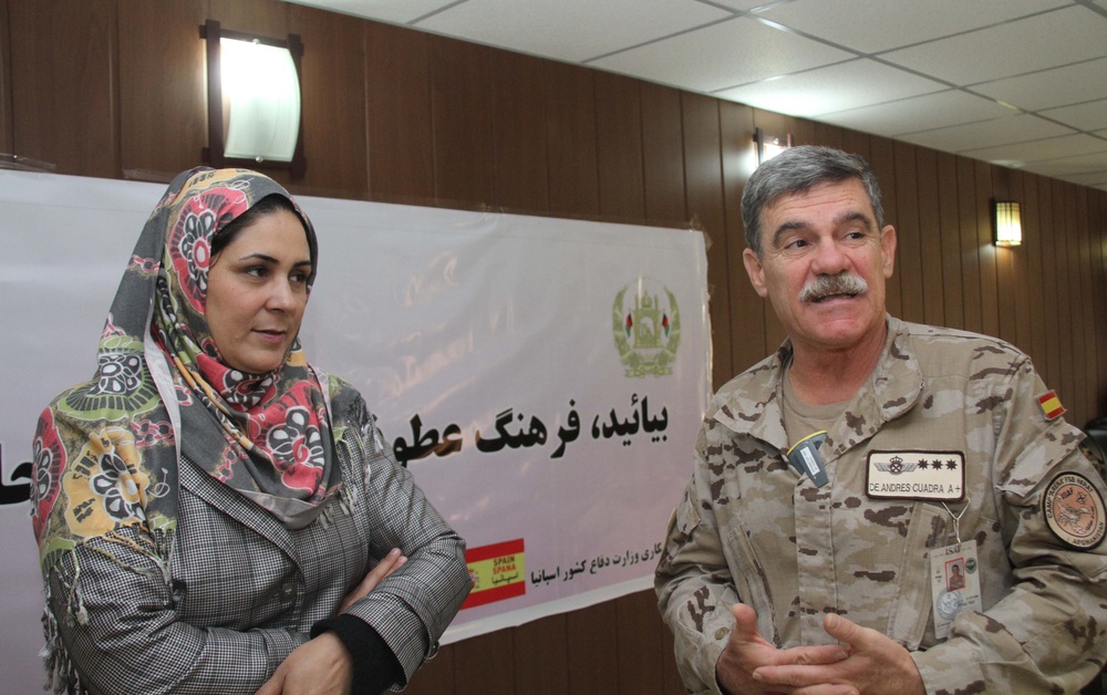 Afghanistan: Spanish troops of ISAF support campaign in Herat against gender based violence