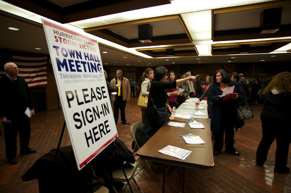 Hurricane Sandy victims town hall meeting at Staten Island