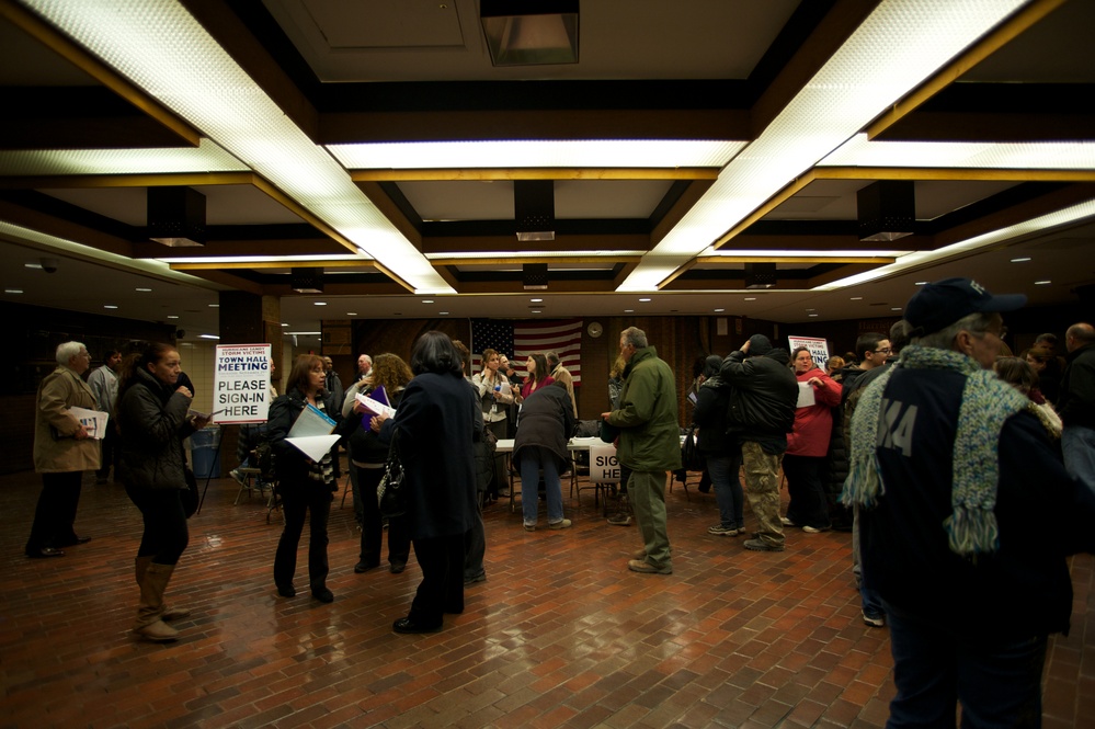 Hurricane Sandy victims town hall meeting at Staten Island