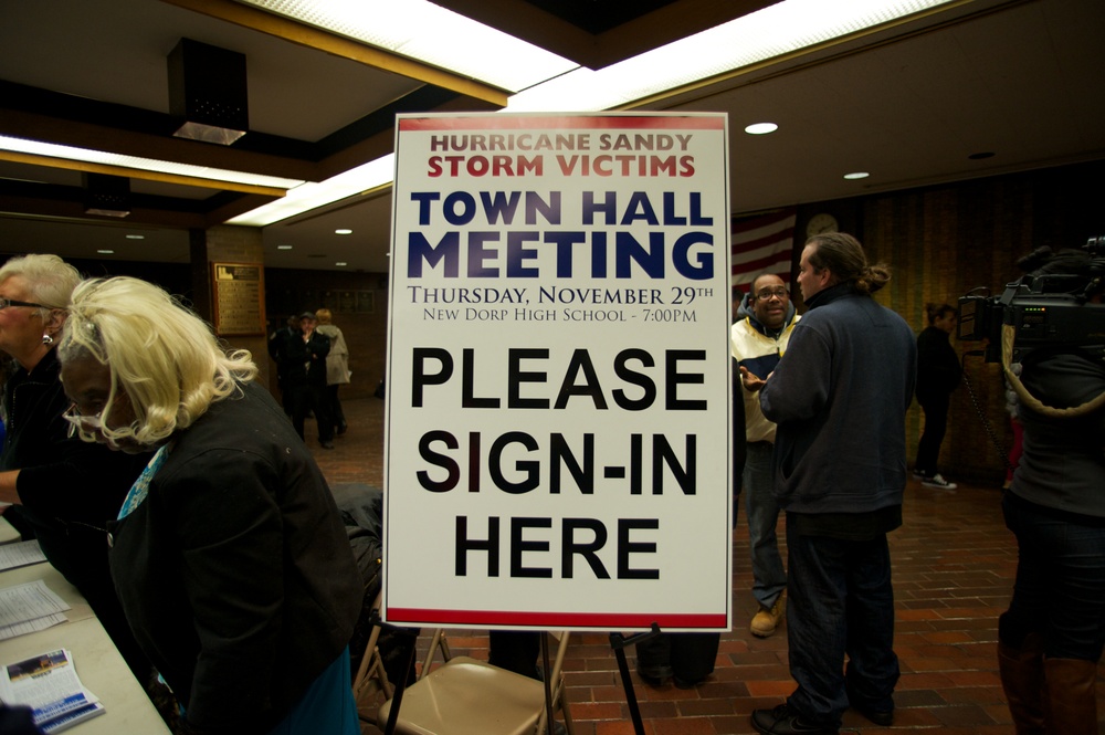 Hurricane Sandy victims town hall meeting at Staten Island