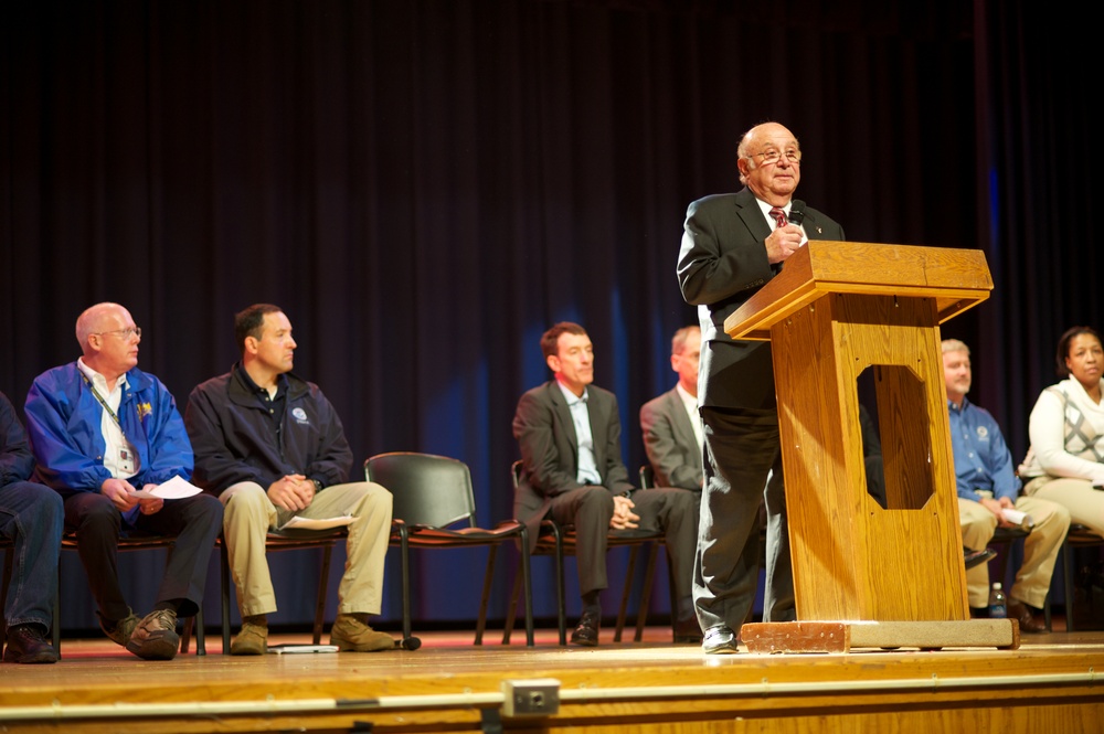 Hurricane Sandy victims town hall meeting at Staten Island