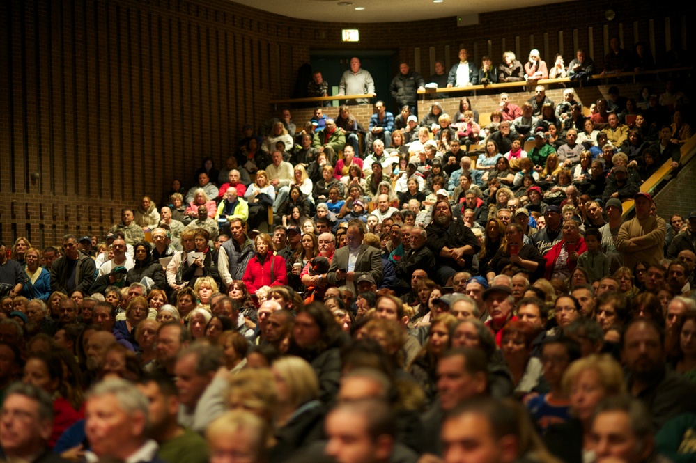Hurricane Sandy victims town hall meeting at Staten Island