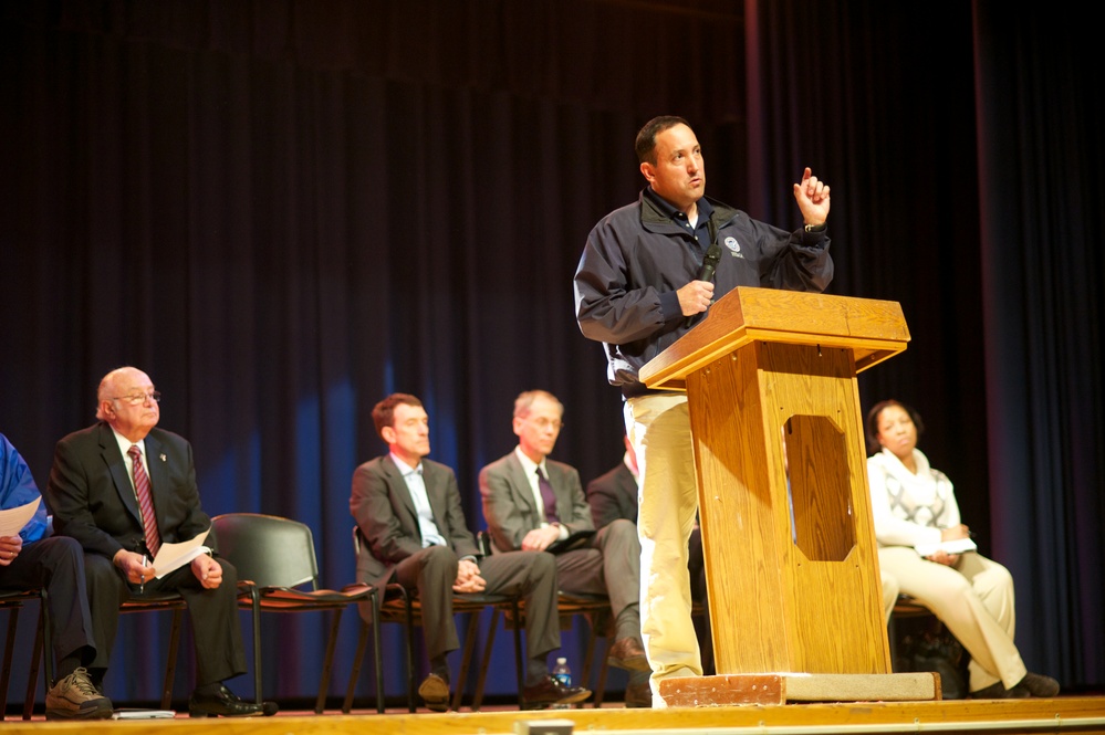 Hurricane Sandy victims town hall meeting at Staten Island