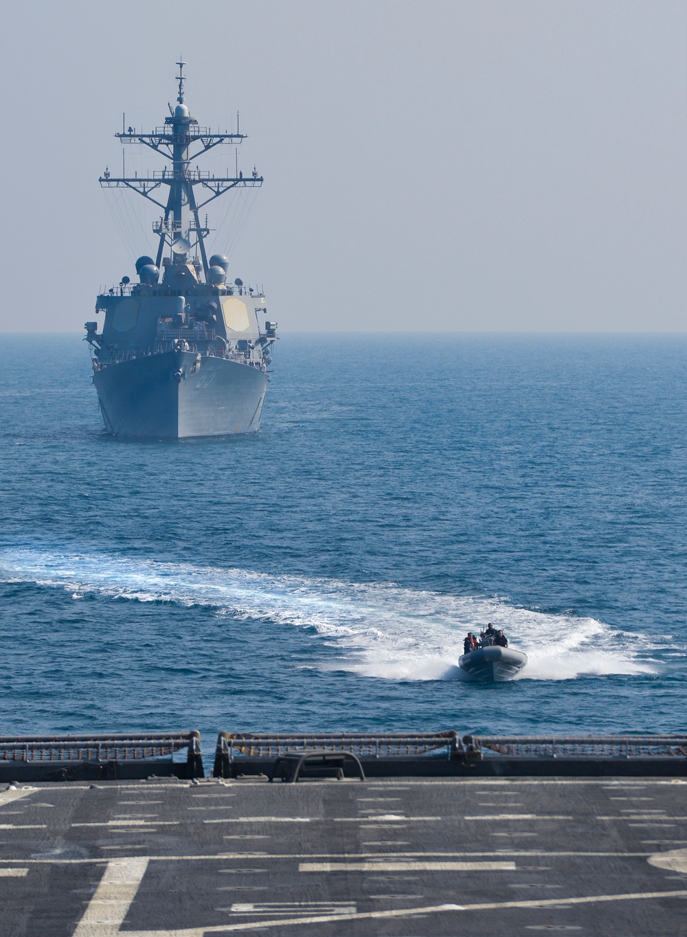 RHIB from USS Benfold to USS Ponce