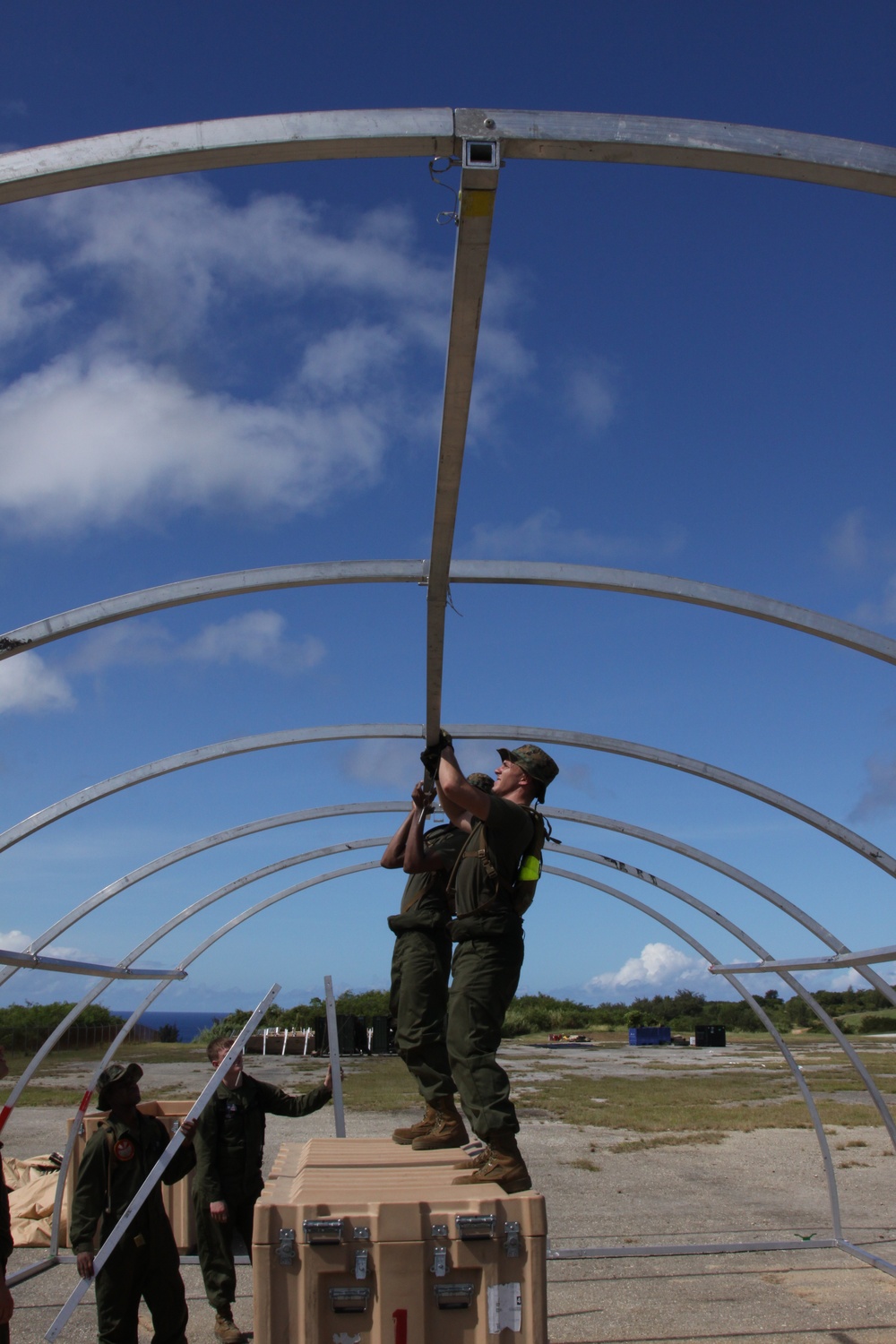 Marines set up equipment for Forager Fury