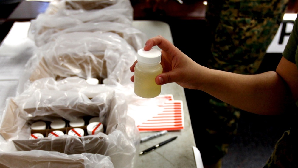 Urinalysis for Marines and Sailors aboard Camp Lejeune to counter drug usage