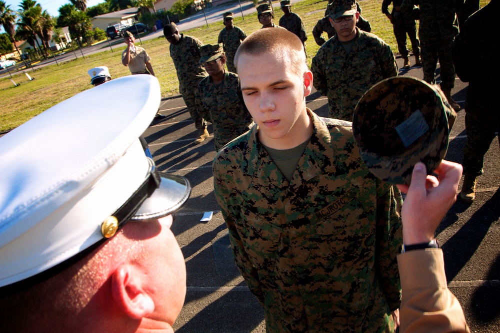 Marines mentor High School JROTC