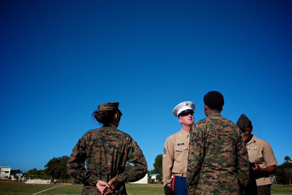 Marines mentor High School JROTC