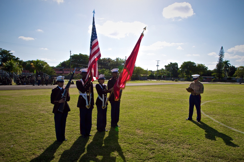 Marines mentor High School JROTC