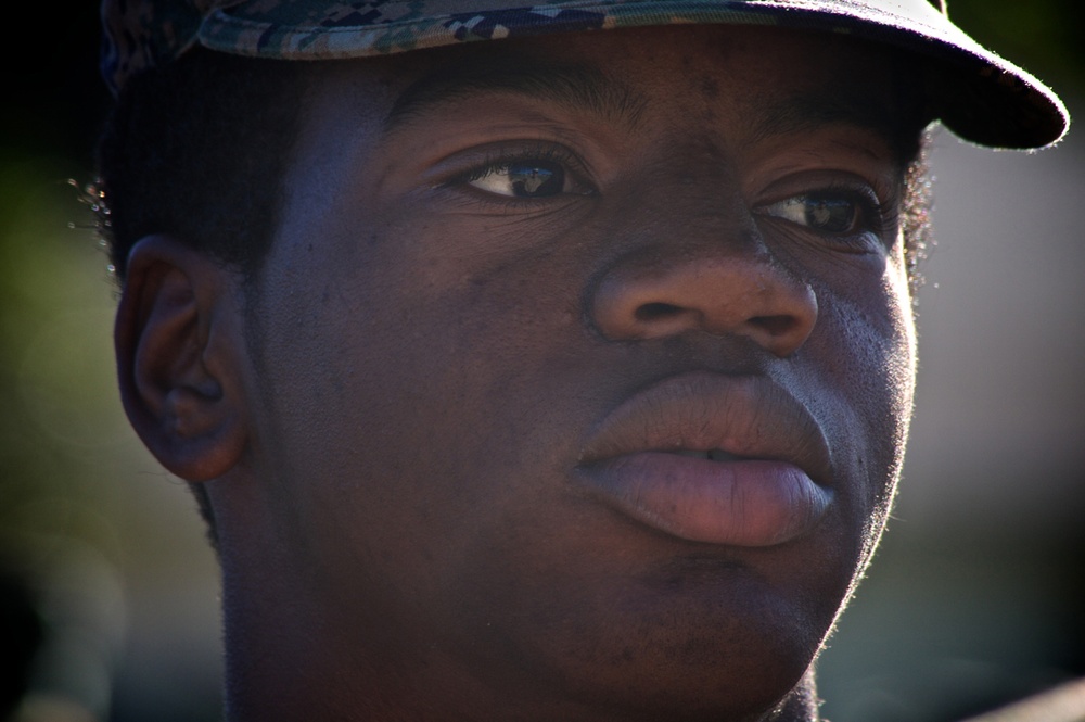 Marines mentor High School JROTC