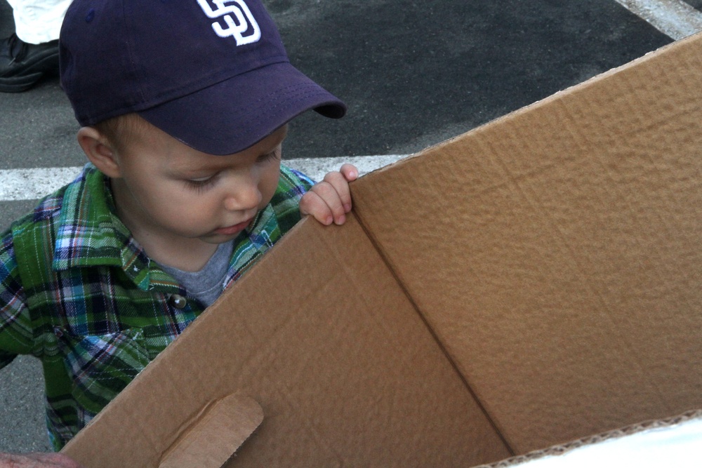 Marines collect Toys for Tots at USS Midway