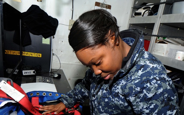 USS George H.W. Bush sailors at work